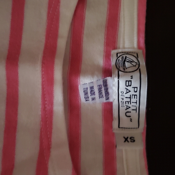 Petit Bateau Stripe Long Sleeve Top, Pink and White - Picture 3 of 3